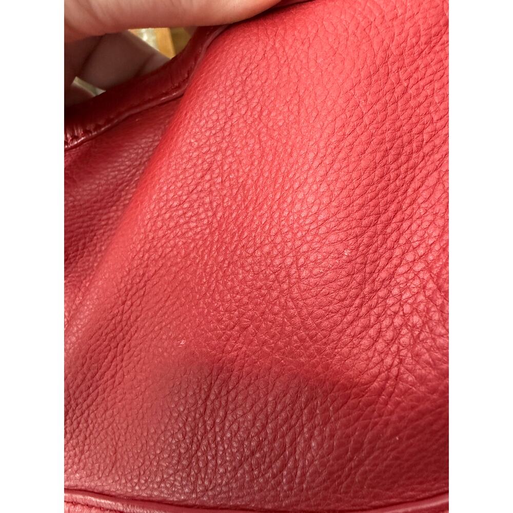MARC by Marc Jacobs Red Leather Blake Large Full Zip Shoulder Hobo Hand Bag - Picture 14 of 15